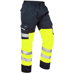 Premium Hi-Vis P/Cotton Cargo Trouser - Yellow/Navy