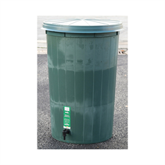 Water Butt c/w Lid & Tap - 225ltr/50 Gallon - Green - H 920mm x Dia 640mm / 225Ltr