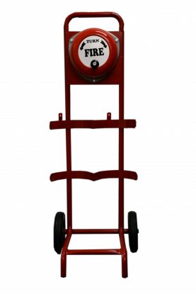     Double Fire Extinguisher Trolley c/w Rotary Fire Bell
