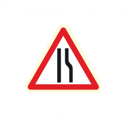 	Road Narrows Offside Triangle Sign – Plate Only
