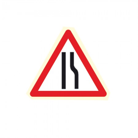     Road Narrows Offside Triangle Sign – Plate Only
