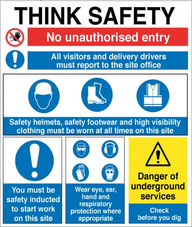     Think Safety Site Board
