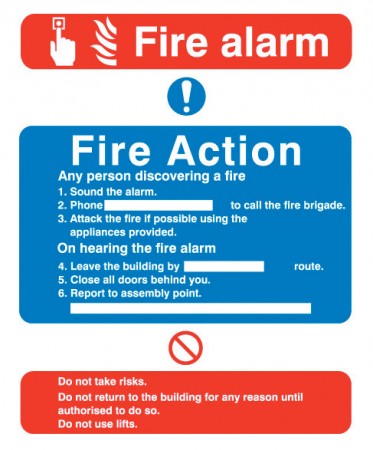     Fire Action Sign
