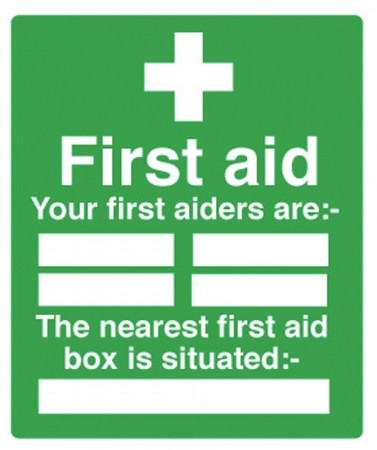 	Your First Aiders Are... Sign
