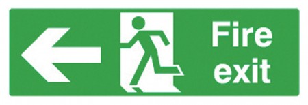 	Fire Exit (Arrow Left) Sign
