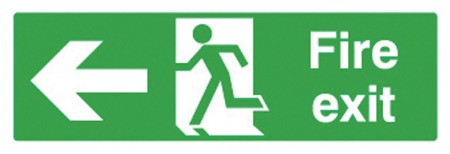     Fire Exit (Arrow Left) Sign
