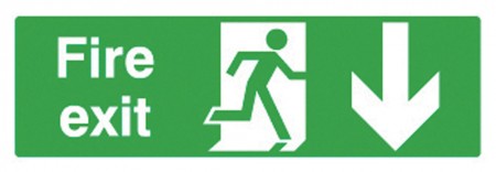 	Fire Exit (Arrow Down) Sign
