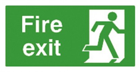 	Fire Exit (Man Running Right) Sign
