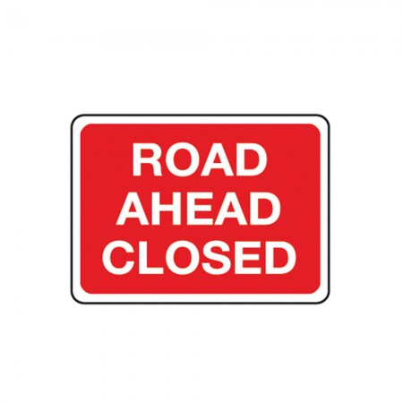 	Road Ahead Closed Metal Sign
