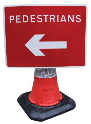     Pedestrian (Arrow Left) Cone Sign
