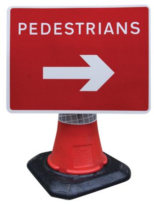     Pedestrian (Arrow Right) Cone Sign
