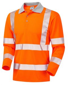 Leo Rockham high-visibility orange Coolviz Ecoviz Rail Traffic polo-shirt 