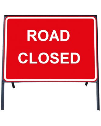     Road Closed Sign in Frame with Clips
