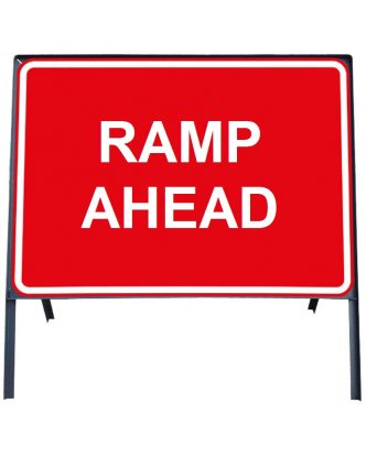 	Ramp Ahead Sign in Frame with Clips
