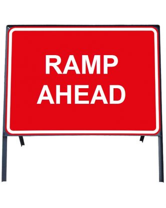     Ramp Ahead Sign in Frame with Clips
