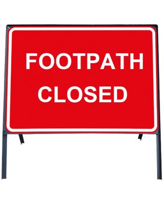     Footpath Closed Metal Sign in Frame with Clips
