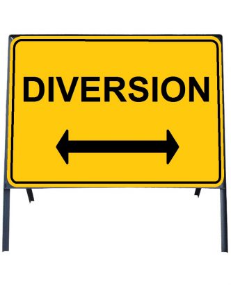 	Diversion (Reversible Arrow) Sign in Frame with Clips
