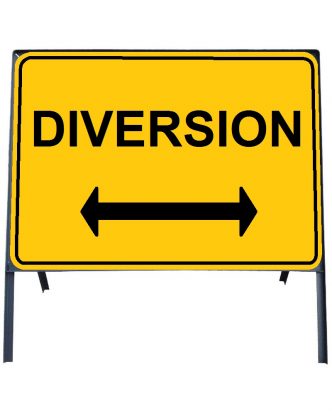     Diversion (Reversible Arrow) Sign in Frame with Clips
