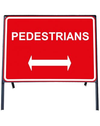     Pedestrian (Reversible Arrow) Metal Sign in Frame with Clips

