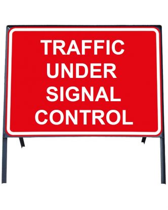 	Traffic Under Signal Control Sign in Frame with Clips

