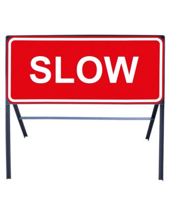 	"Slow" sign in frame with clips
