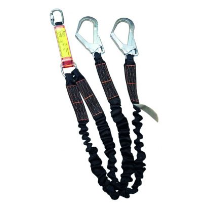 	Forked Twin Tail Shock Absorbing Elasticated Lanyard comes with Scaffold Snaphooks
