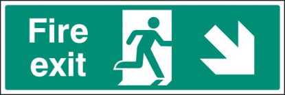 	Fire Exit (Arrow Down / Right) Sign
