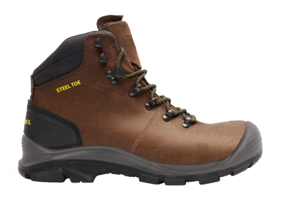 	Steel Toe and Midsole Hiker Boots - Brown
