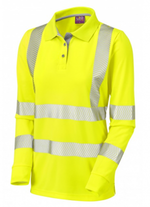     POLLYFIELD ISO 20471 Class 2 Coolviz Ultra Womens Sleeved Polo Shirt
