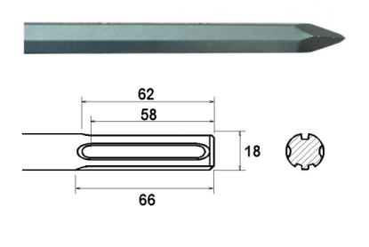 	SDS Max Drill Bit, Point
