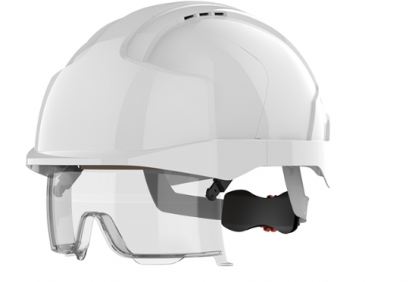 	JSP Evo Vistalens safety helmet with integrated eye protection
