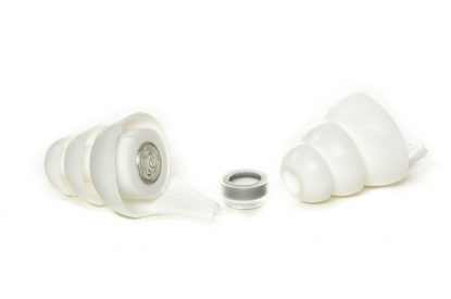 	Reusable ACS Pacato 19 High Fidelity Earplugs complete with aluminium storage tube
