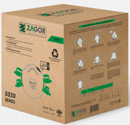 	ZGR 5030 FFP3 Valved Cup Shape Respirator (Box 10)
