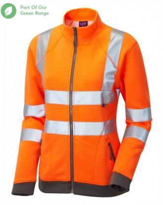 	LEO HOLLICOMBE ISO 20471 Class 2 Women's Zipped Sweatshirt - Orange
