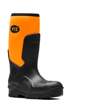     V12 Groundworker PU Safety Wellington Black/Orange
