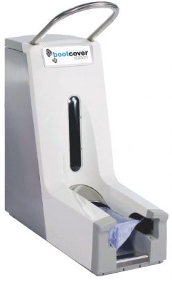     Large "Bootcover station" kinetic overshoe dispenser
