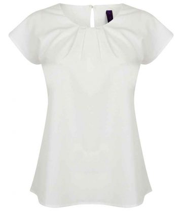 	Womens Pleat Front Short Sleeve Blouse
