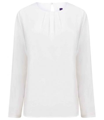     Womens Pleat Front Long Sleeve Blouse
